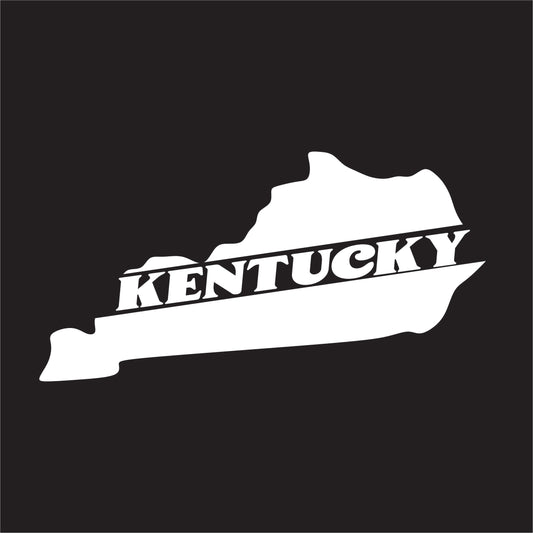 Kentucky State White Vinyl Decal Sticker