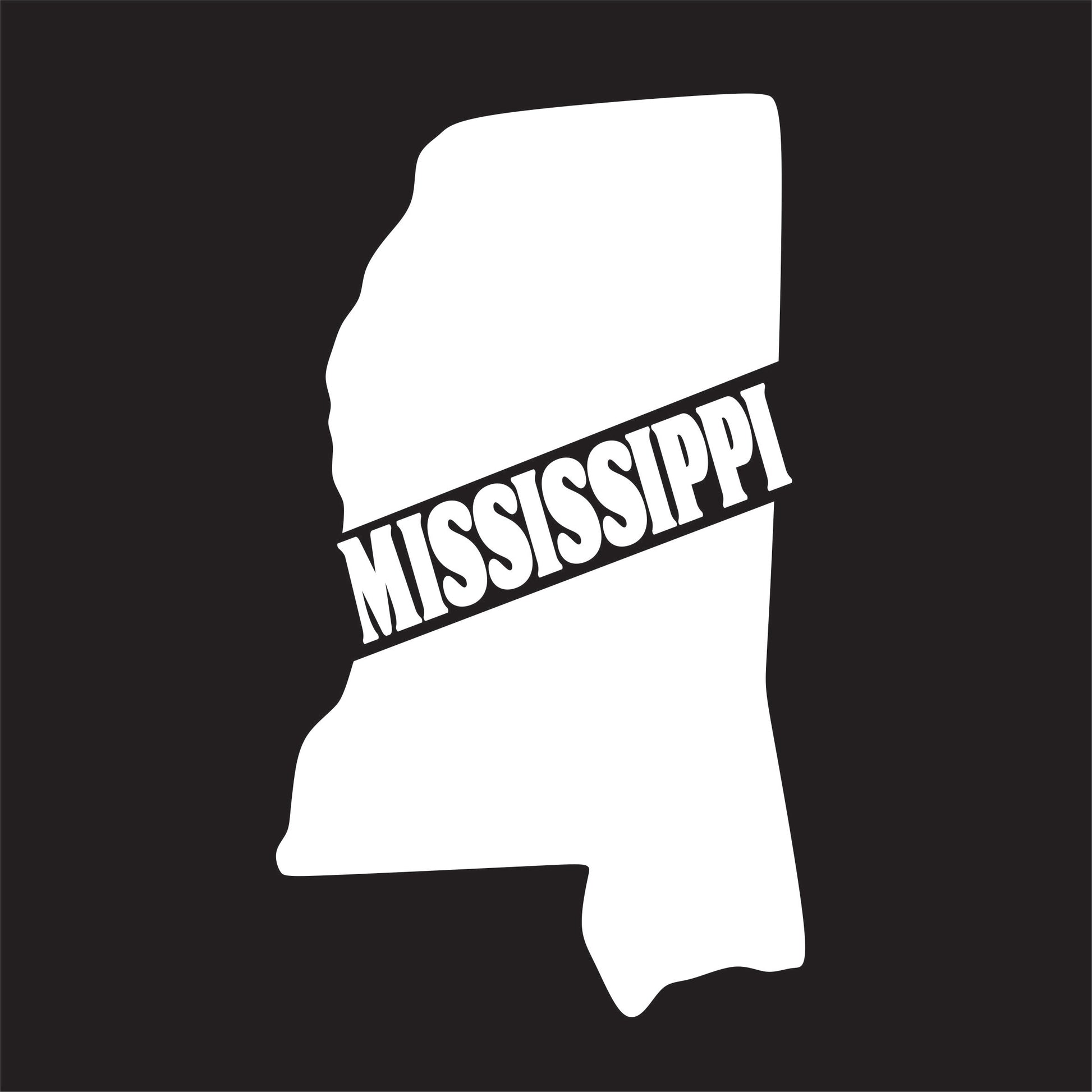 Mississippi State White Vinyl Decal Sticker