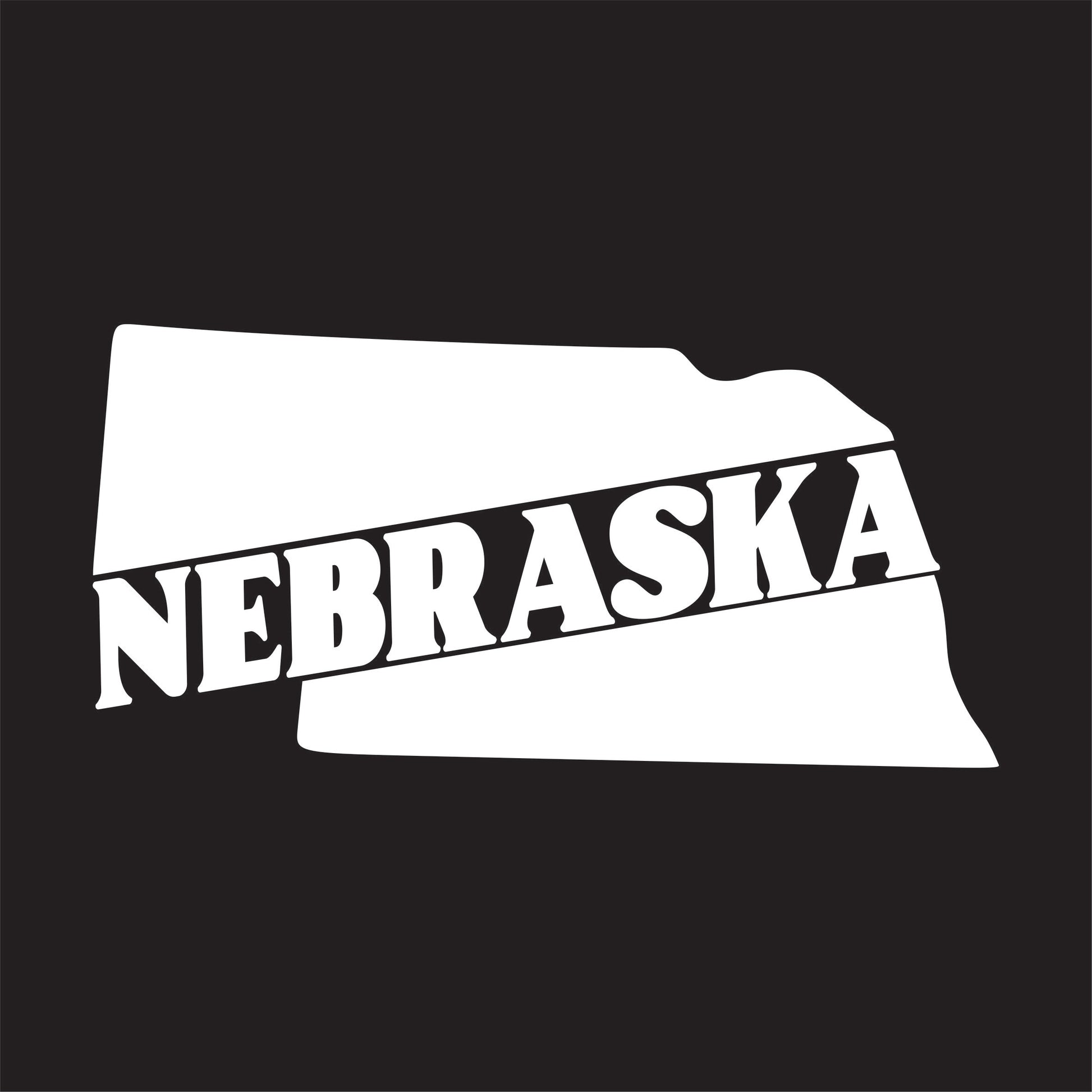 Nebraska State White Vinyl Decal Sticker