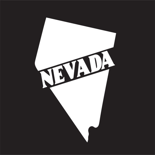 Nevada State White Vinyl Decal Sticker