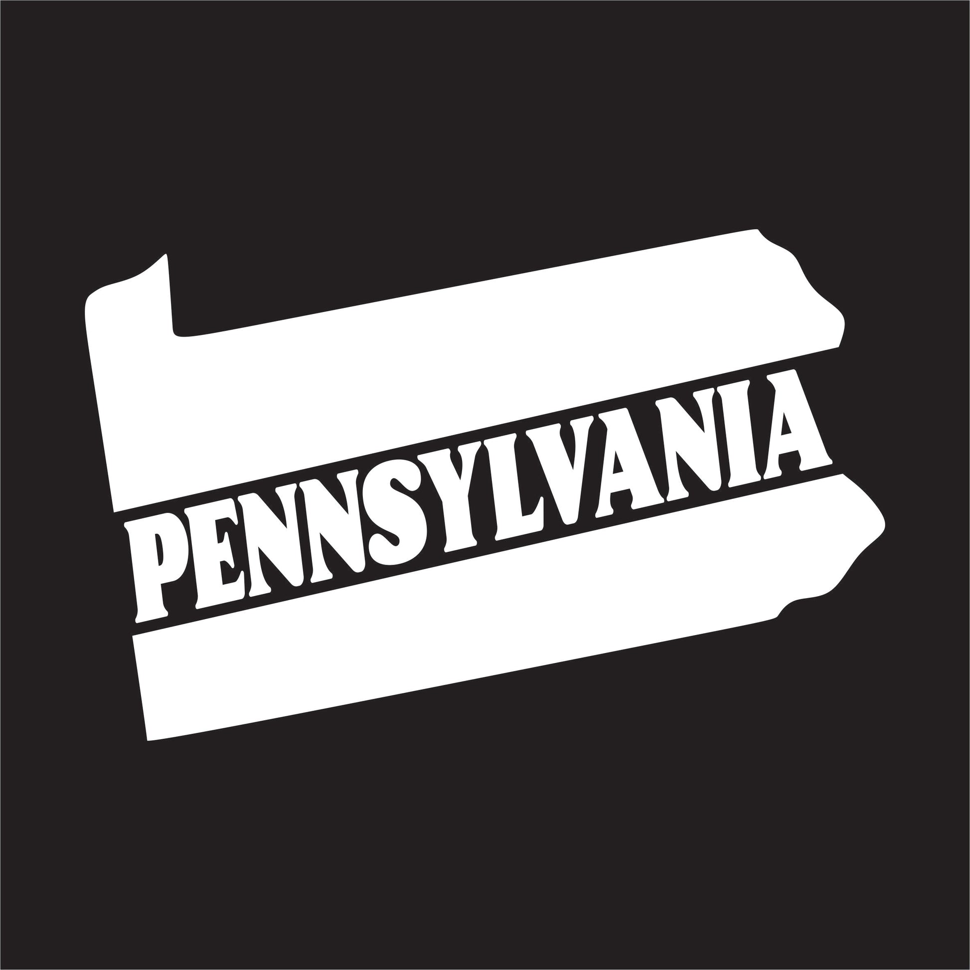Pennsylvania State White Vinyl Decal Sticker