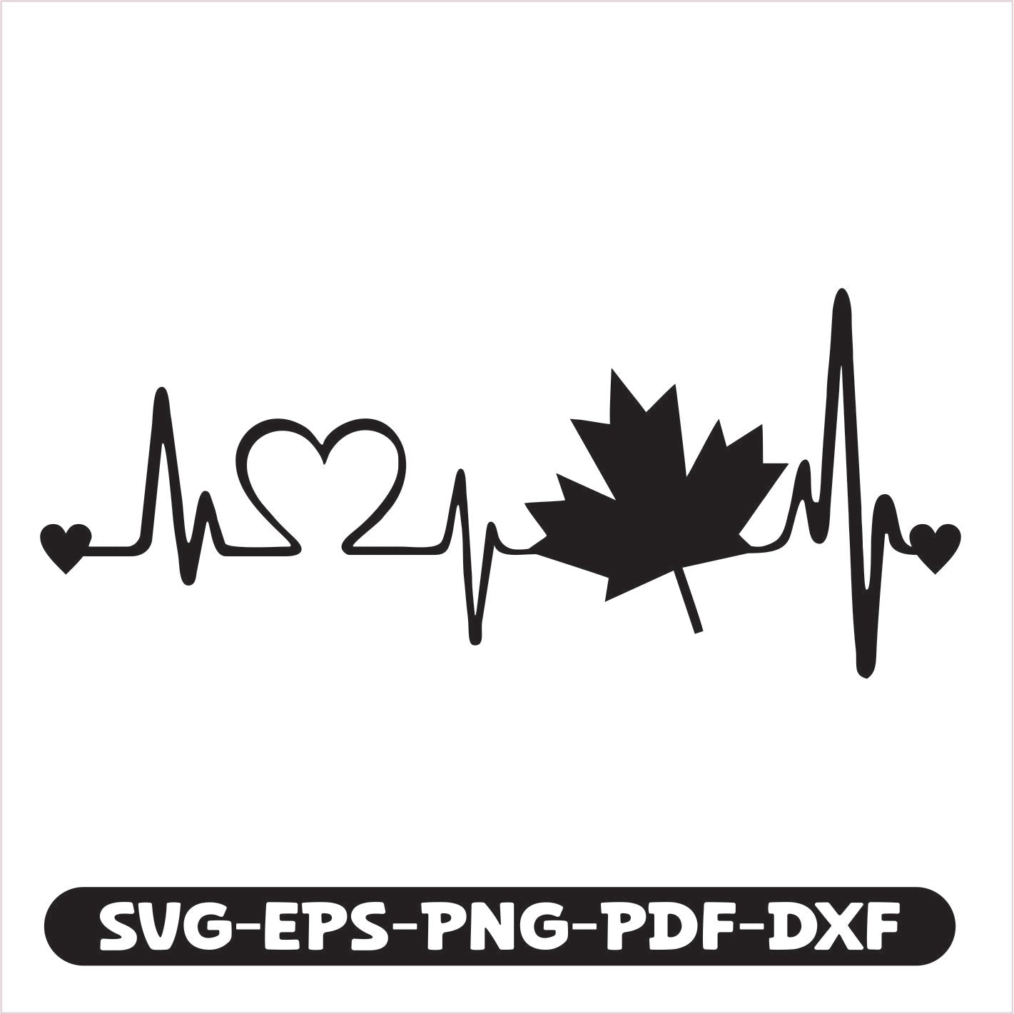 Canada Heartbeat SVG EPS PNG PDF DXF Cutting File