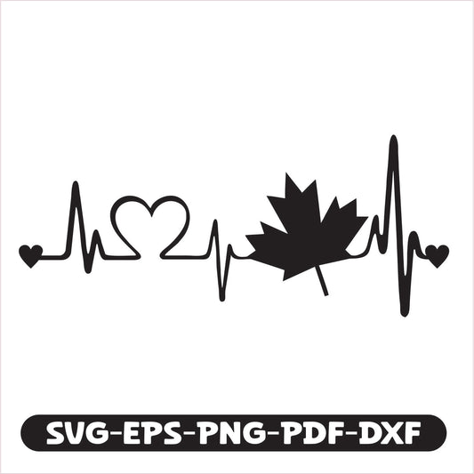 Canada Heartbeat SVG EPS PNG PDF DXF Cutting File