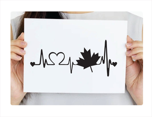 Canada Heartbeat Black Vinyl Decal Sticker