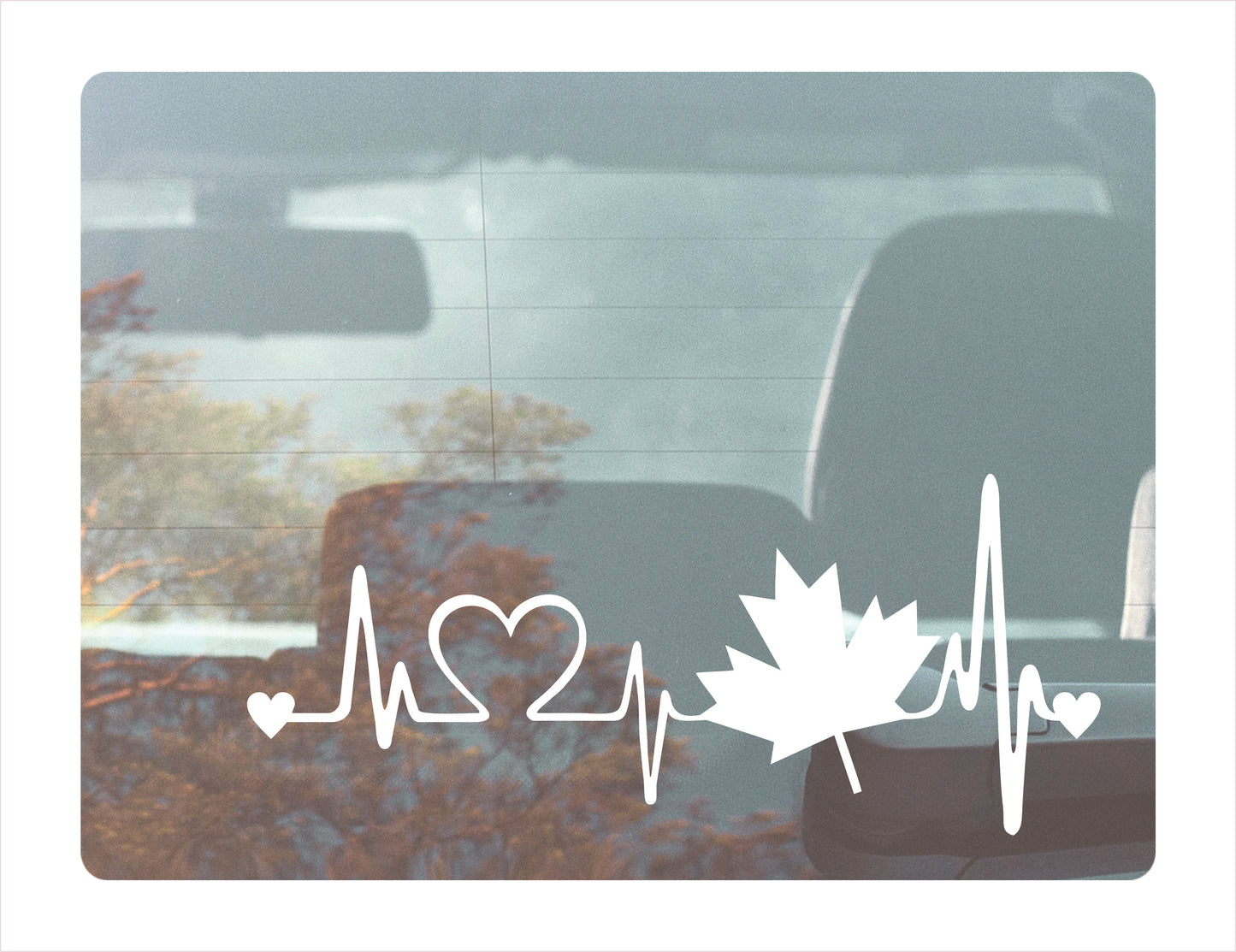 Canada Heartbeat White Vinyl Decal Sticker