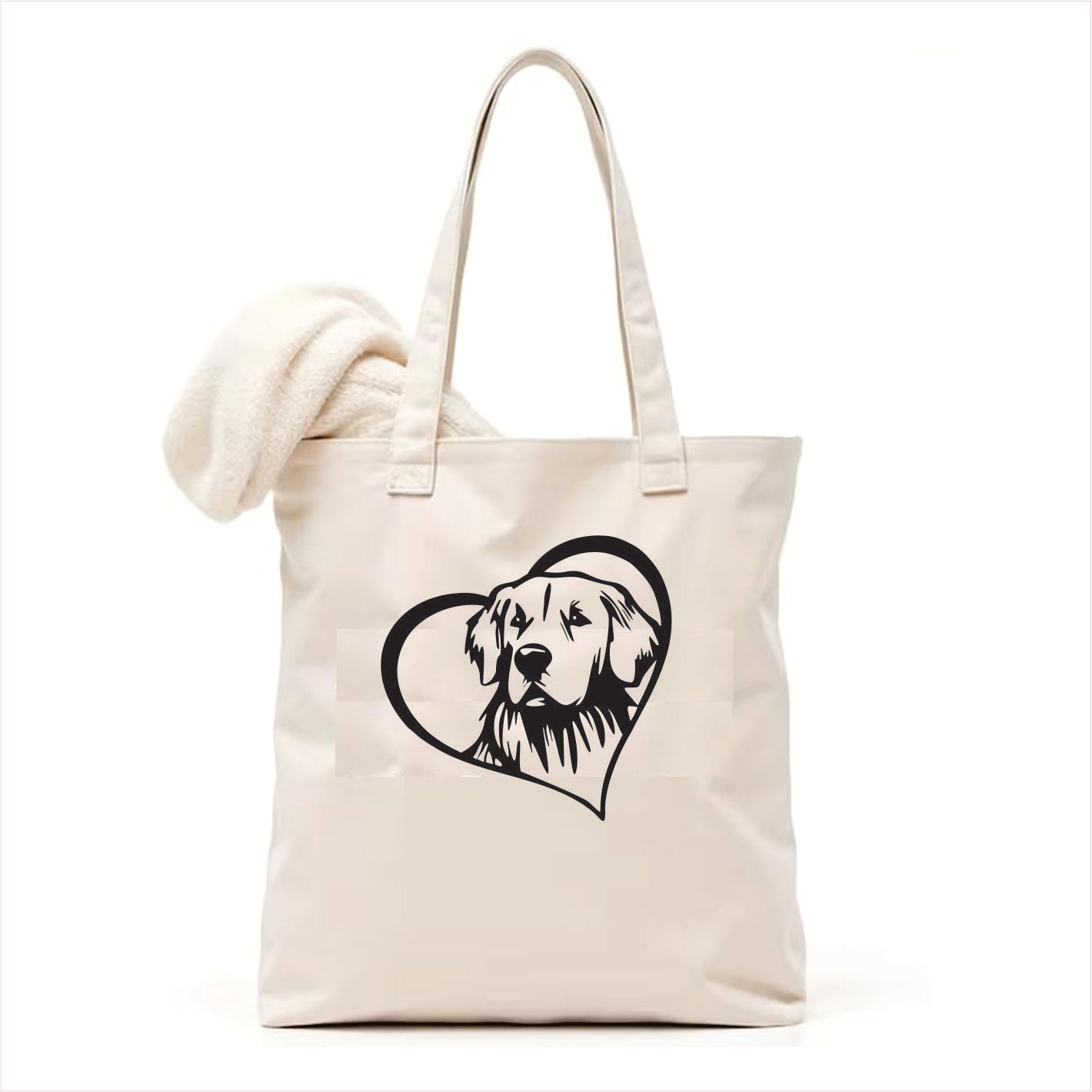 Golden Retriever heart tote bag 3