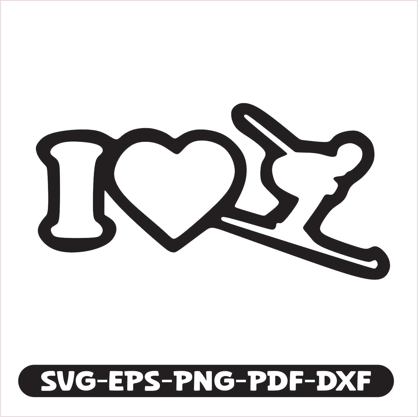 I love sky SVG EPS PNG PDF DXF Cutting File