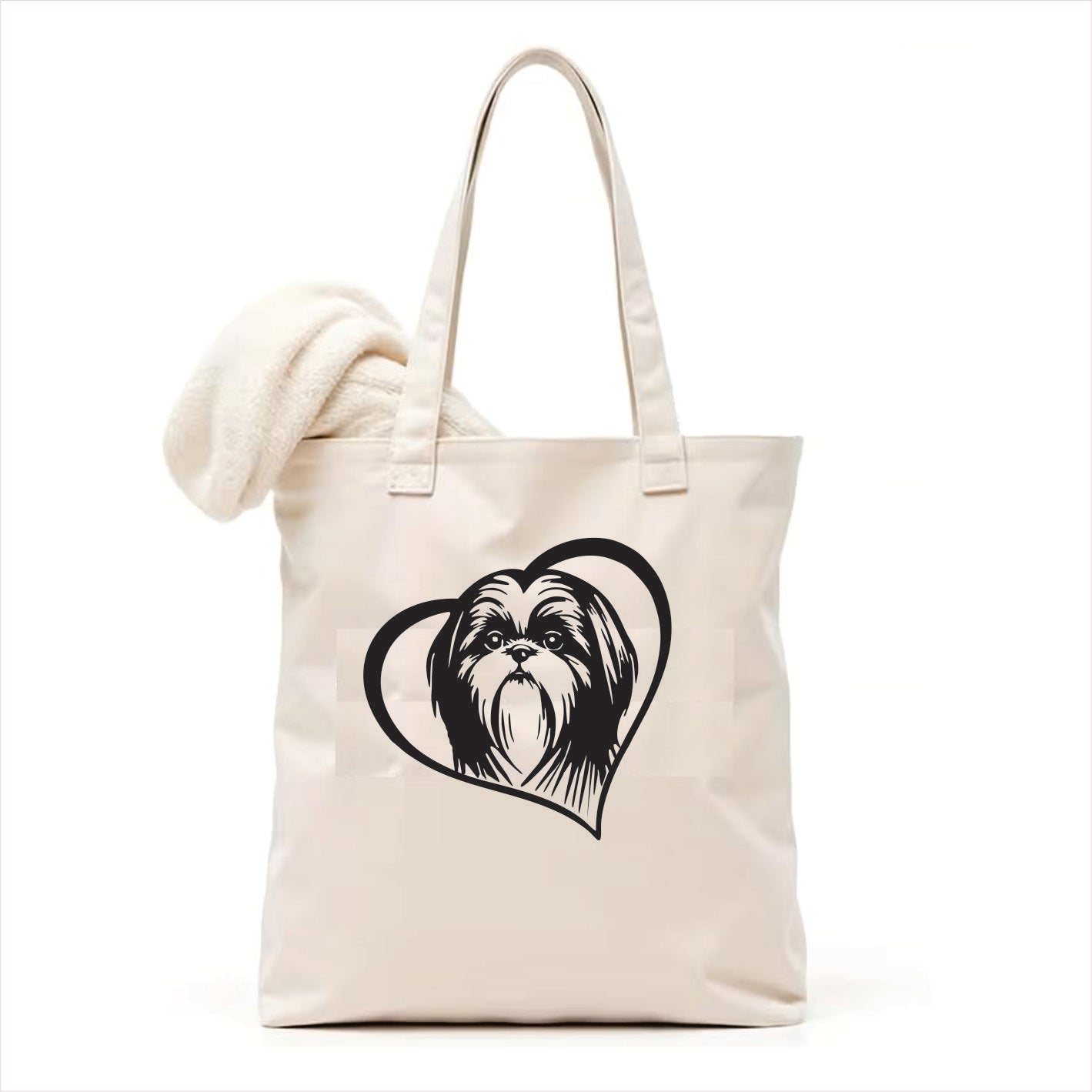 Shih Tzu heart tote bag 3