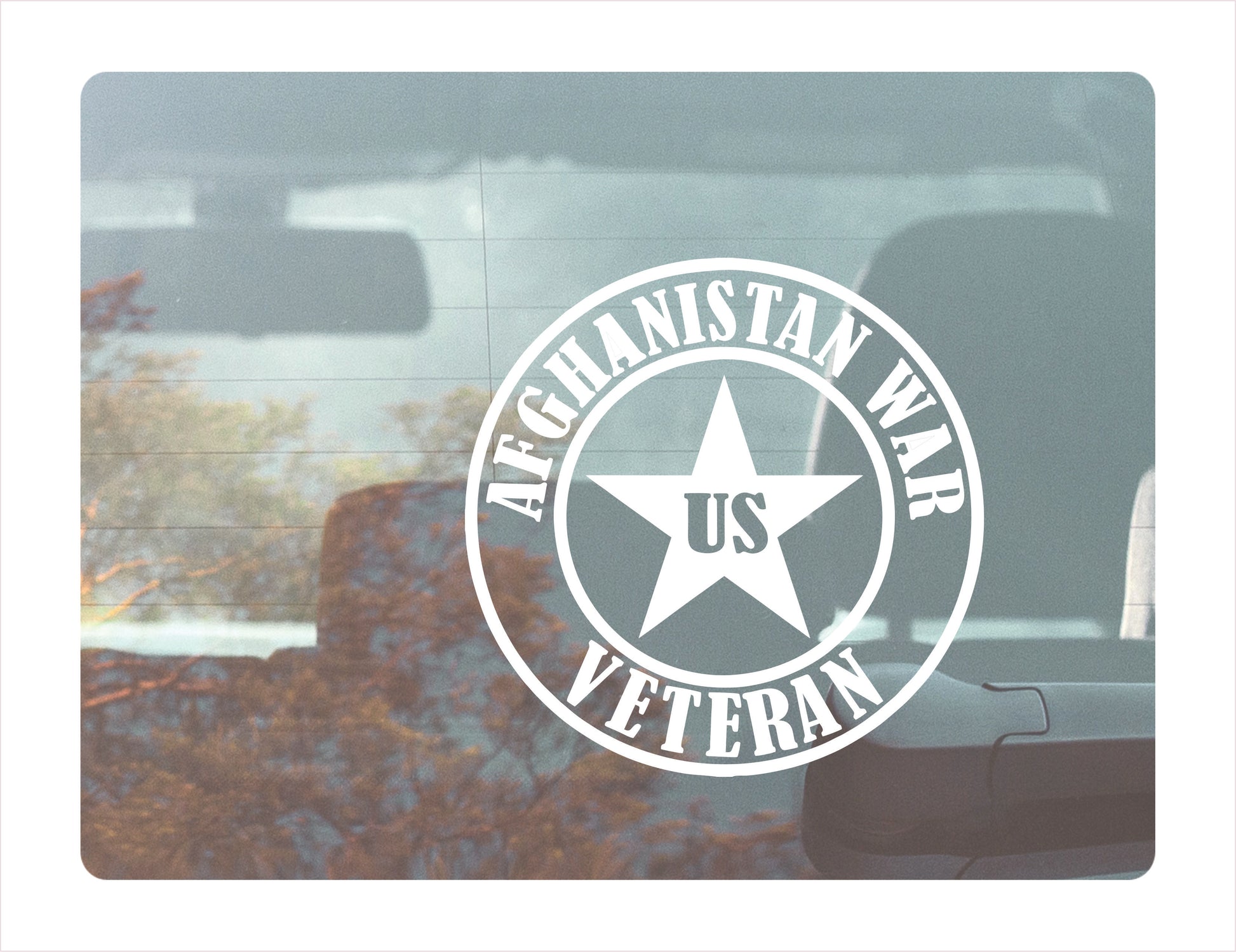 Afghanistan War Veteran White Vinyl Decal Sticker