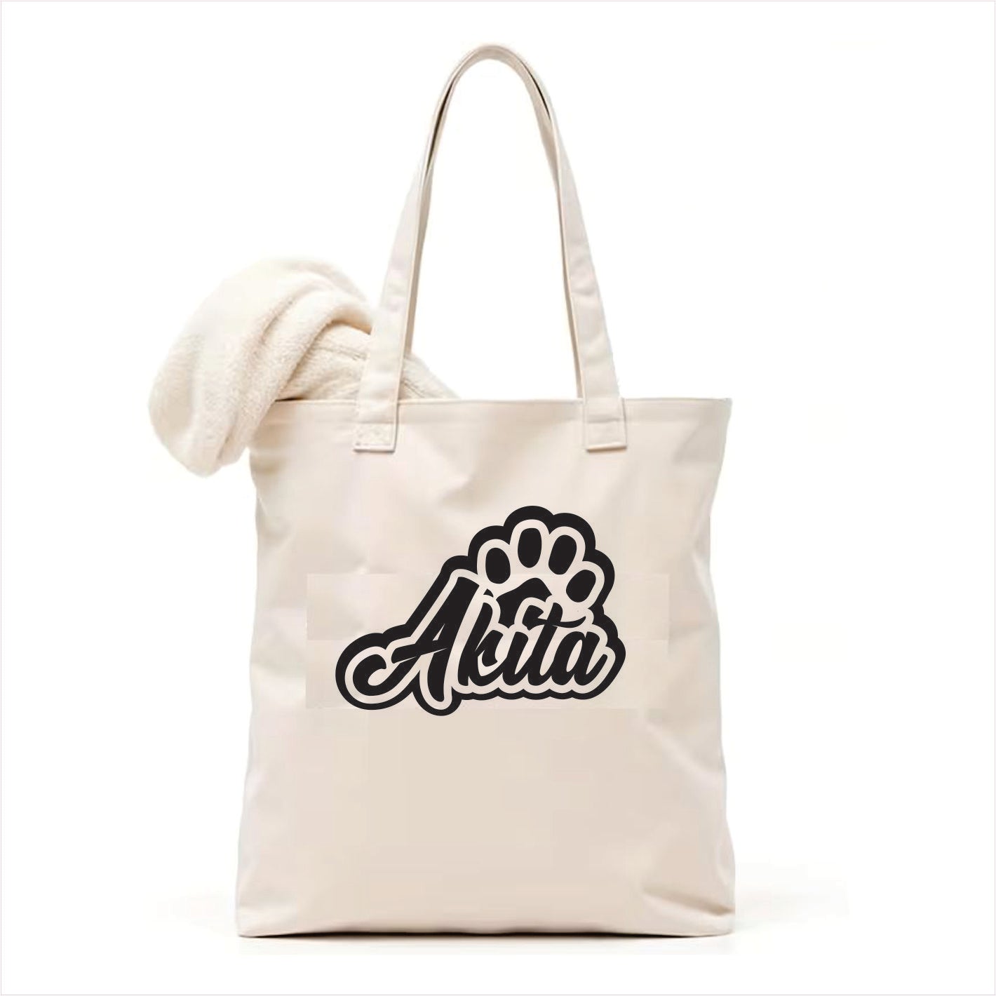 Akita dog paw tote bag 3