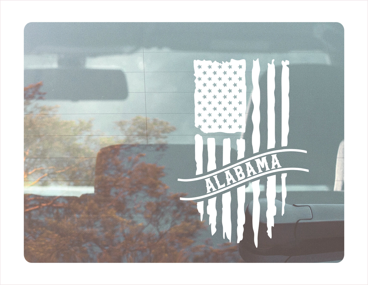 Alabama Flag Usa White Decal Sticker
