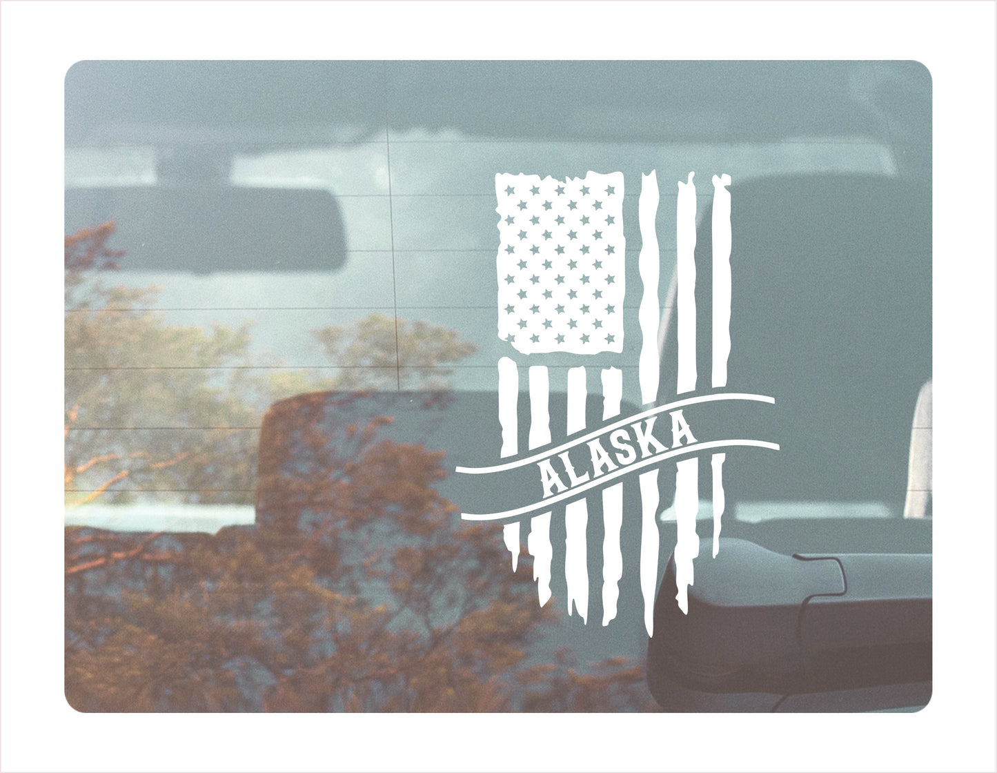 Alaska Flag Usa White Decal Sticker