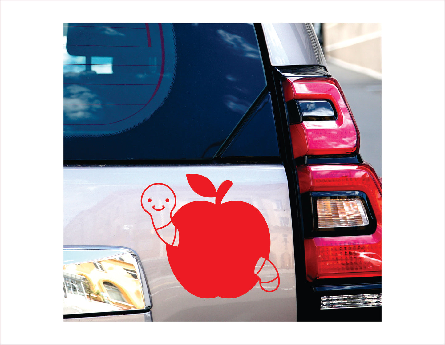 Apple and worm vinyl decal sticker, cute worm apple decal FREE shipping