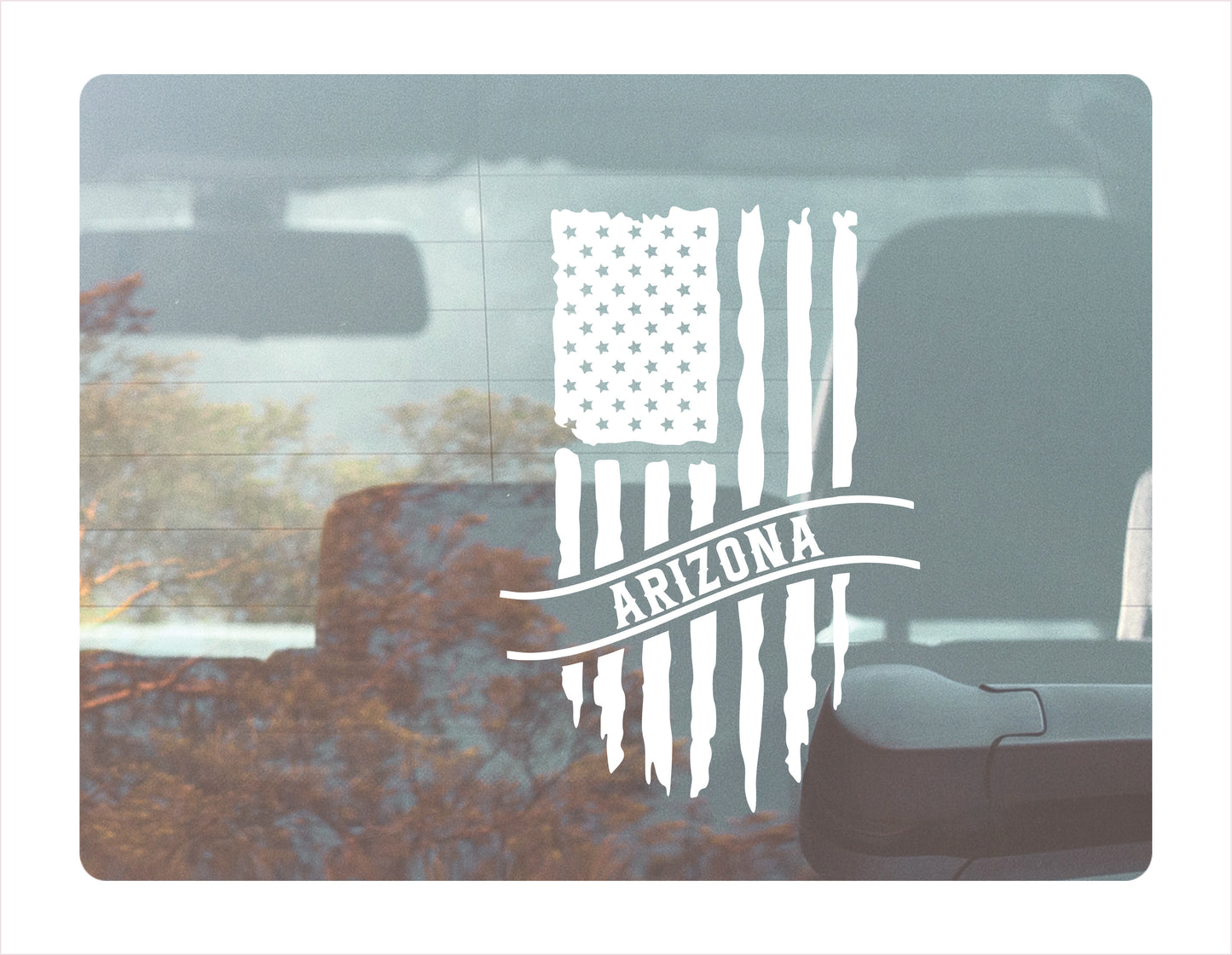 Arizona Flag Usa White Decal Sticker