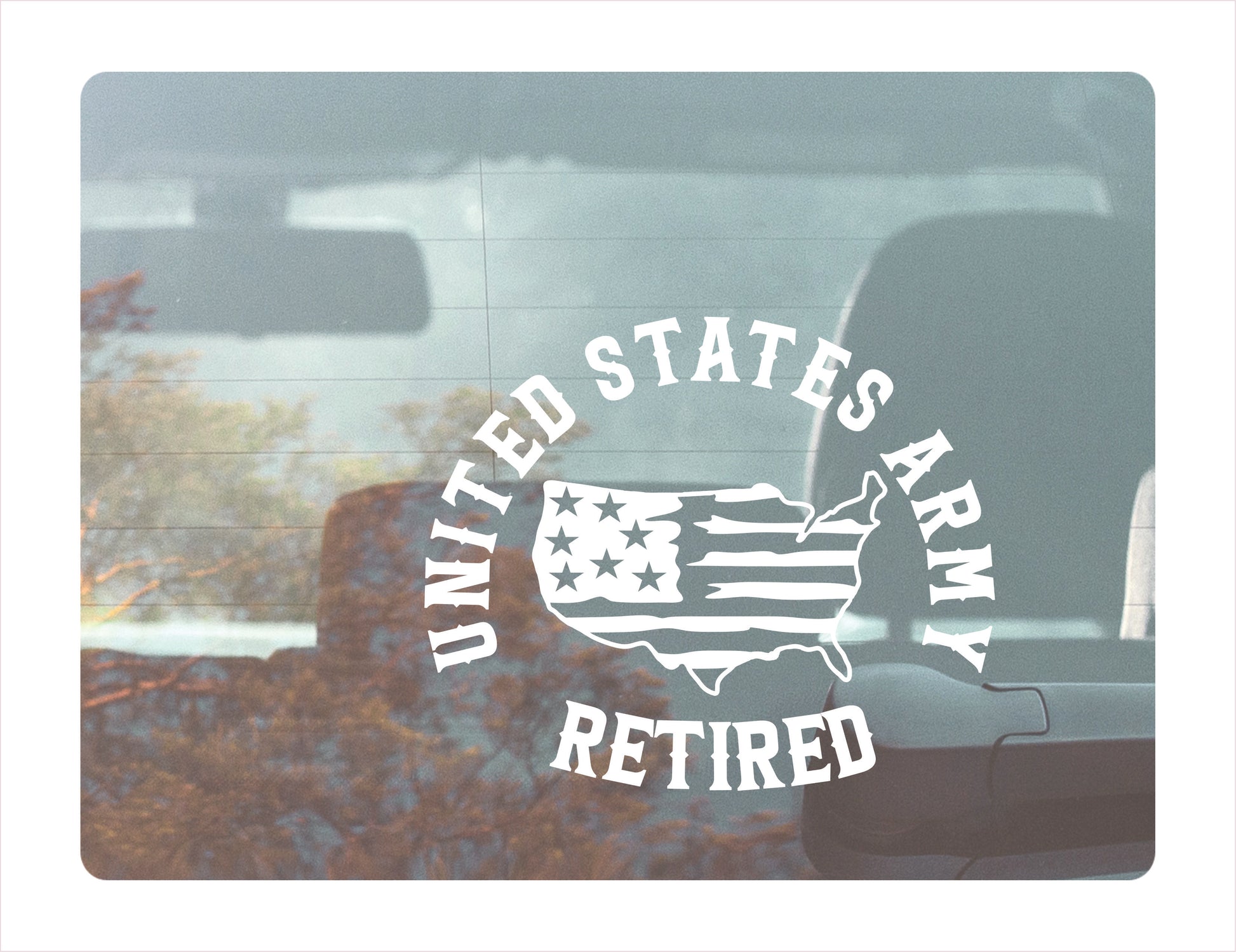United States Army Retired White Vinyl Decal Sticker