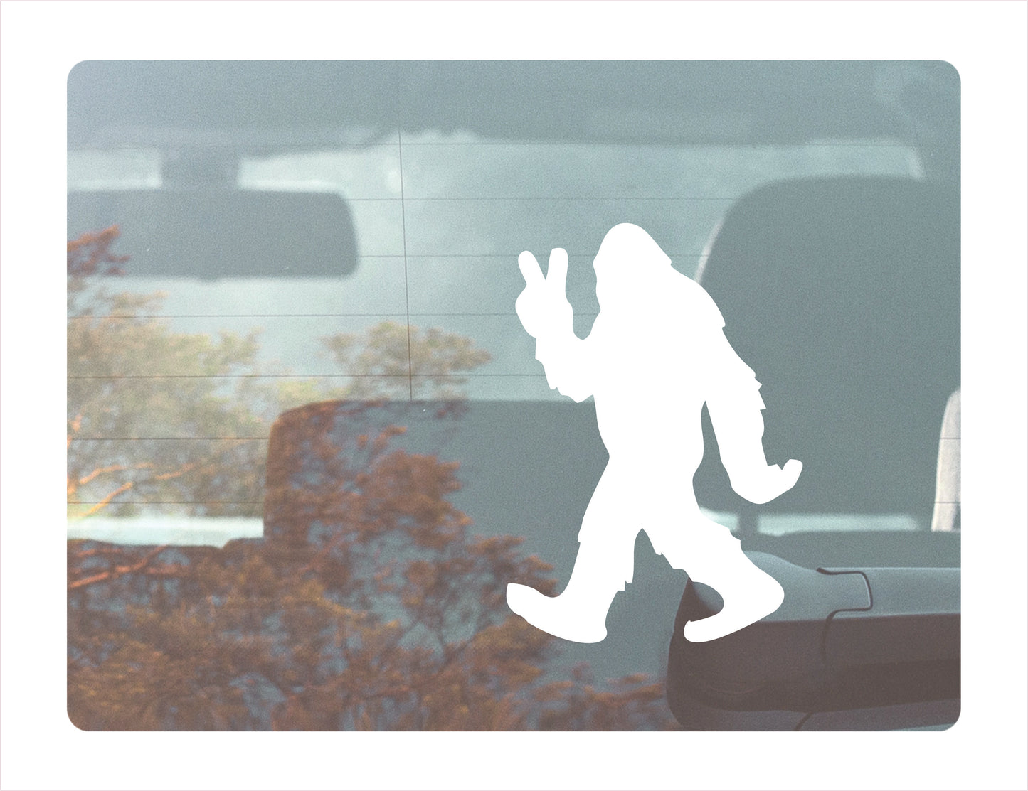 Bigfoot Peace Decal Sticker, Choose 5, 7, 9, or 11 Inch Size, Fun Sasquatch Gift, FREE shipping