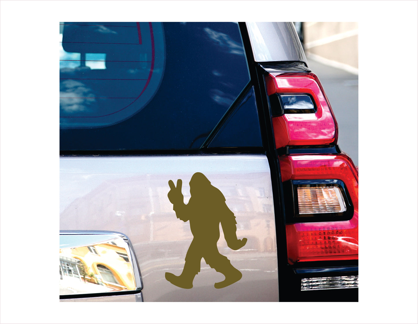 Bigfoot Peace Decal Sticker, Choose 5, 7, 9, or 11 Inch Size, Fun Sasquatch Gift, FREE shipping