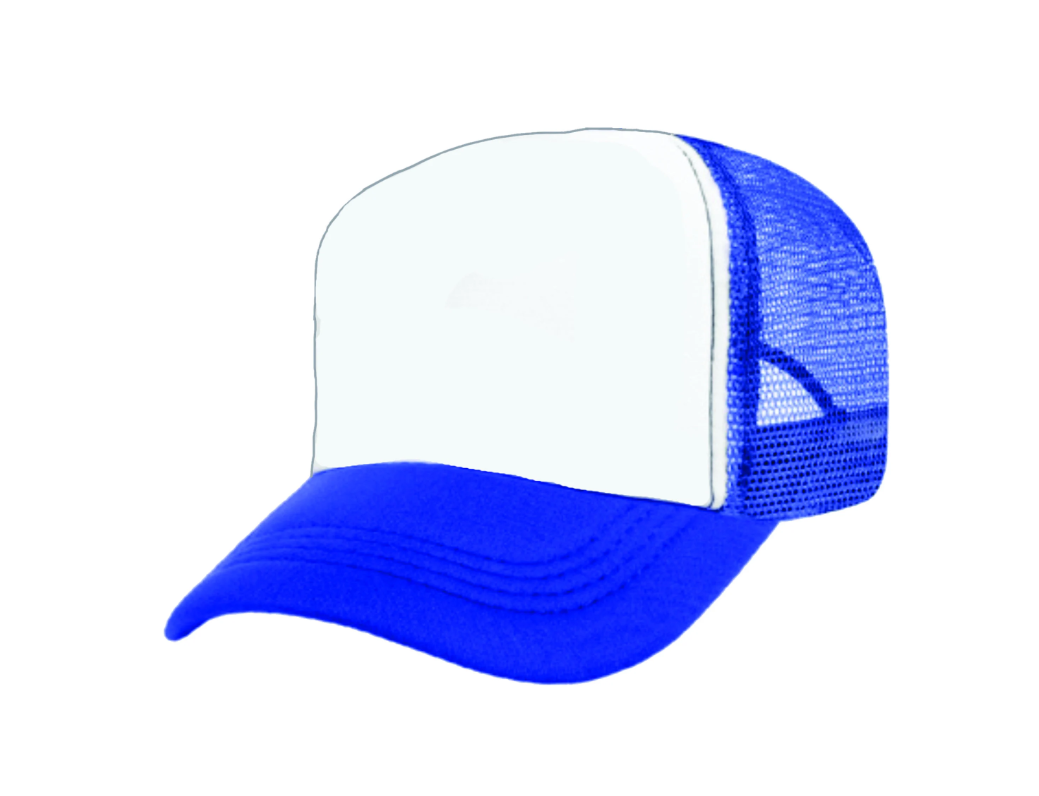 Personalized cap, Custom text trucker hat, Blue and white custom hat