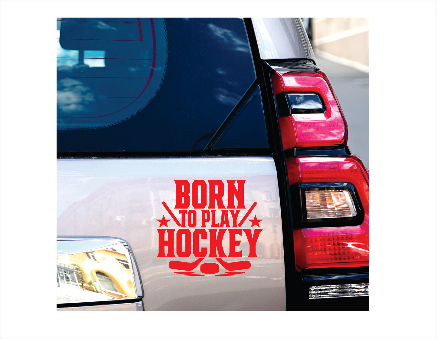 Bord to play hockey Red Decal Sticker