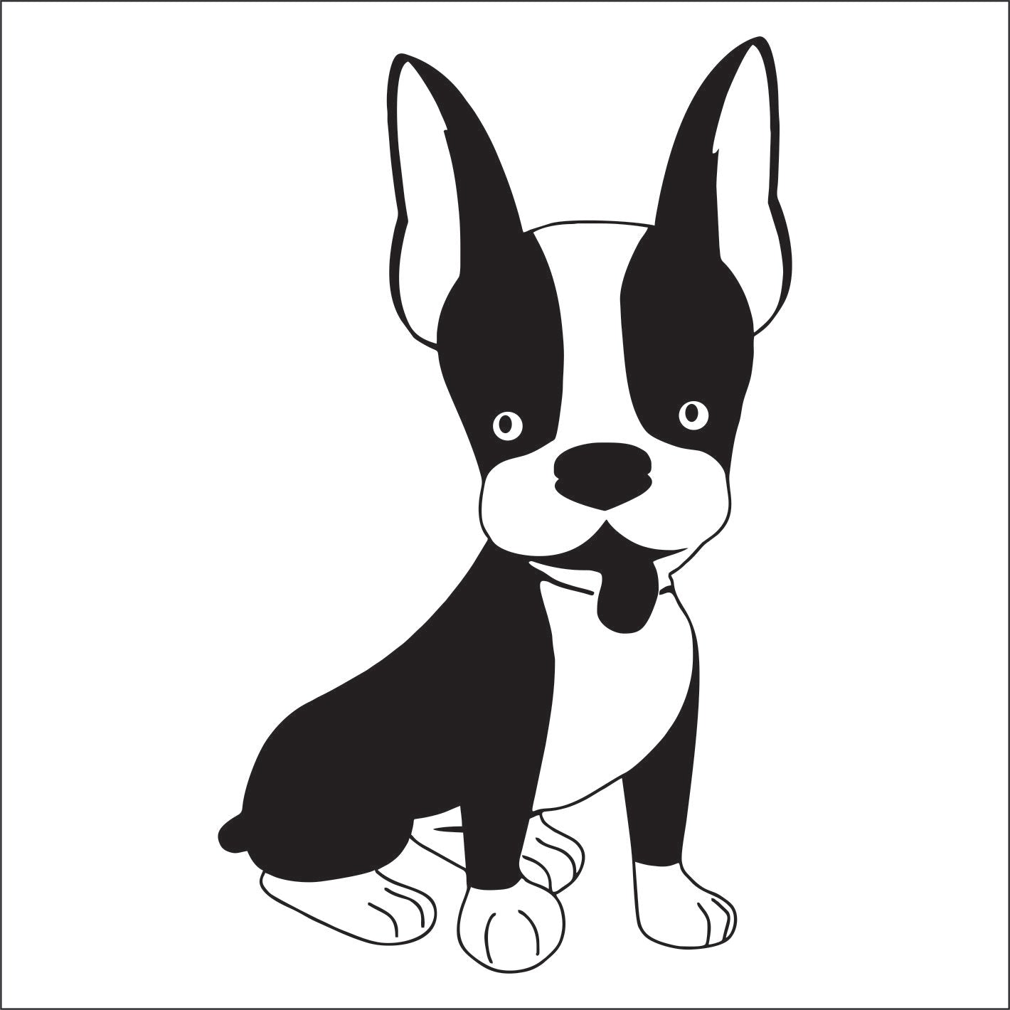 BOSTON TERRIER DOG full body Vinyl Decal Sticker