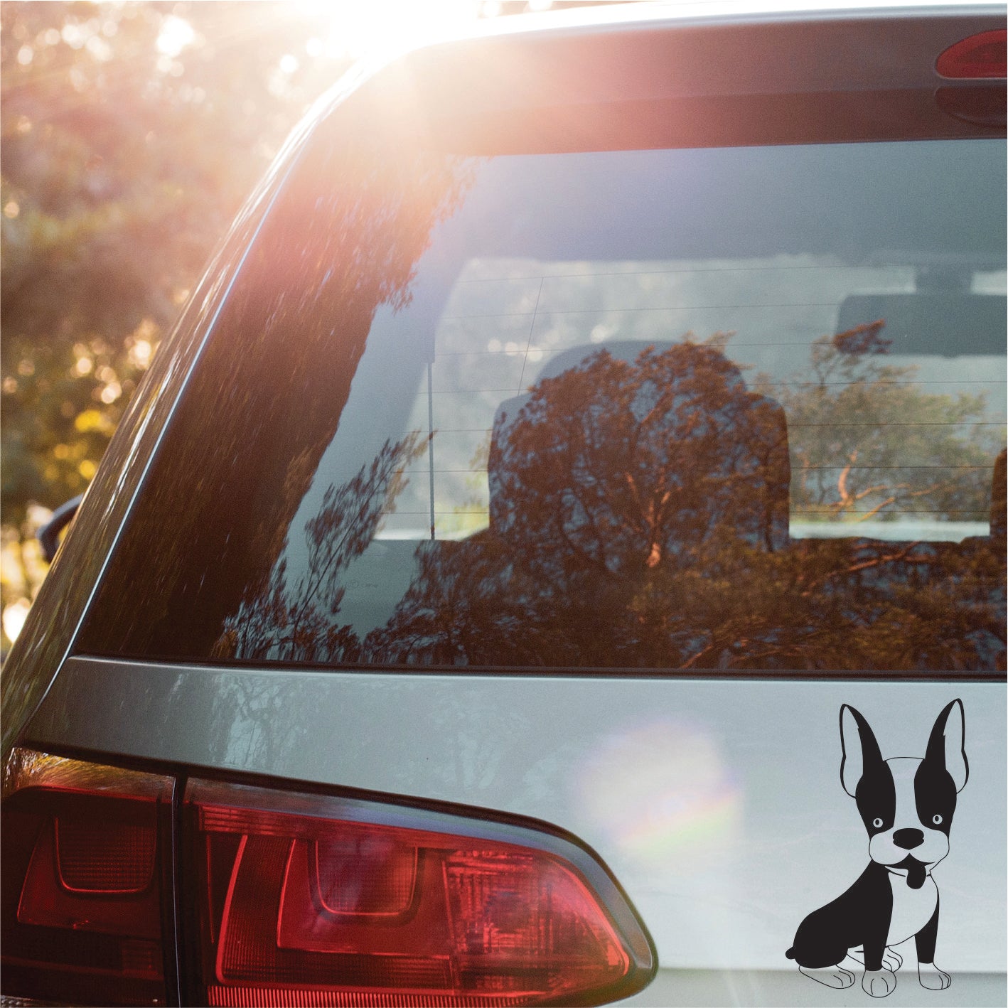 BOSTON TERRIER DOG full body Vinyl Decal Sticker