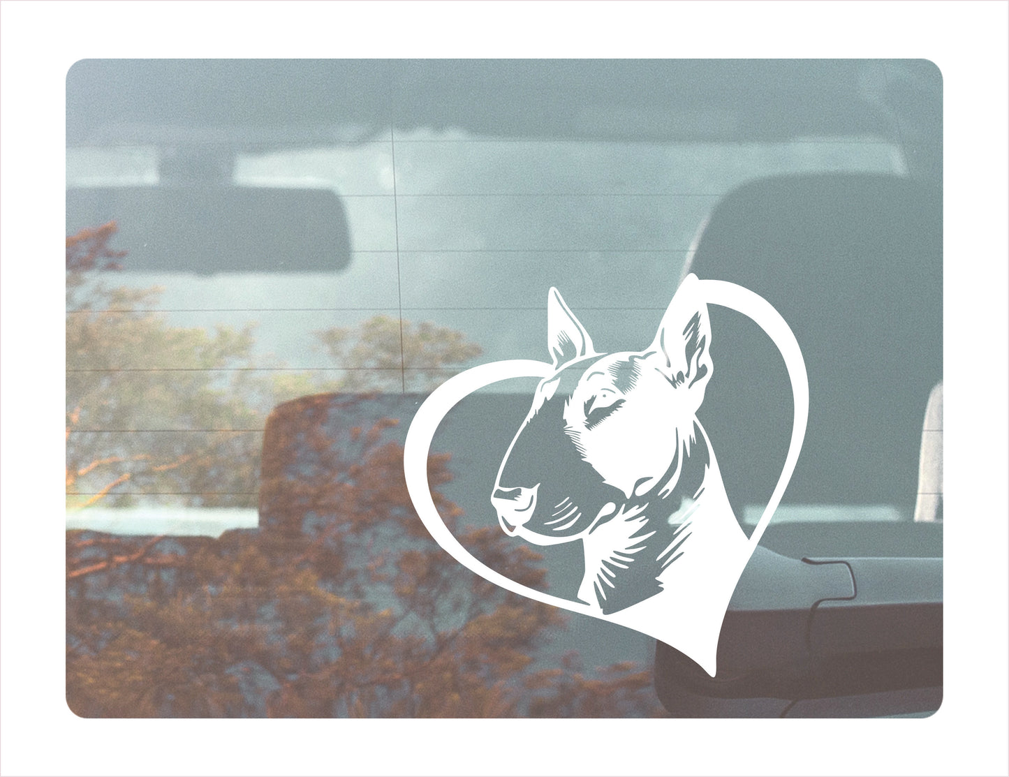 Bull Terrier Dog Heart White Decal Sticker