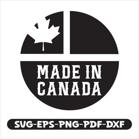 Logo with 'Made in Canada' text and a maple leaf silhouette on a white background.