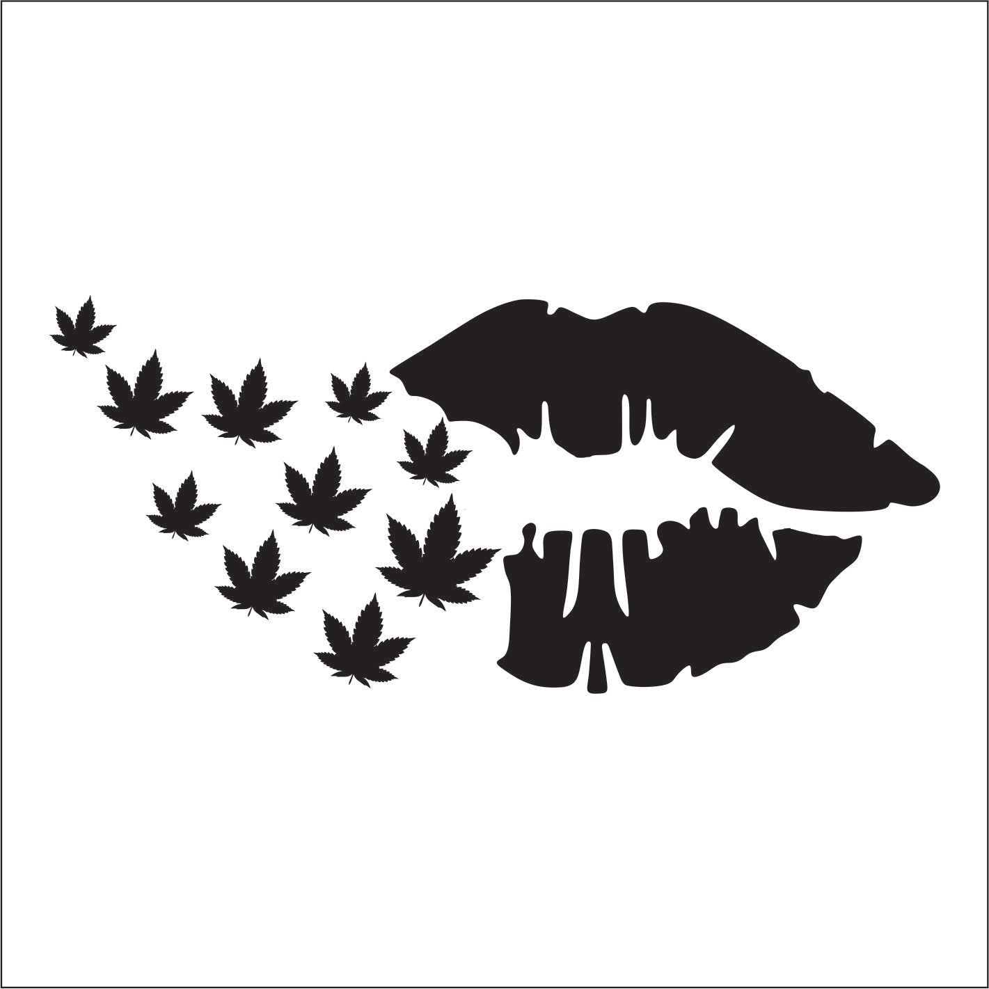 Cannabis Lip Vinyl Decal Sticker FREE shipping
