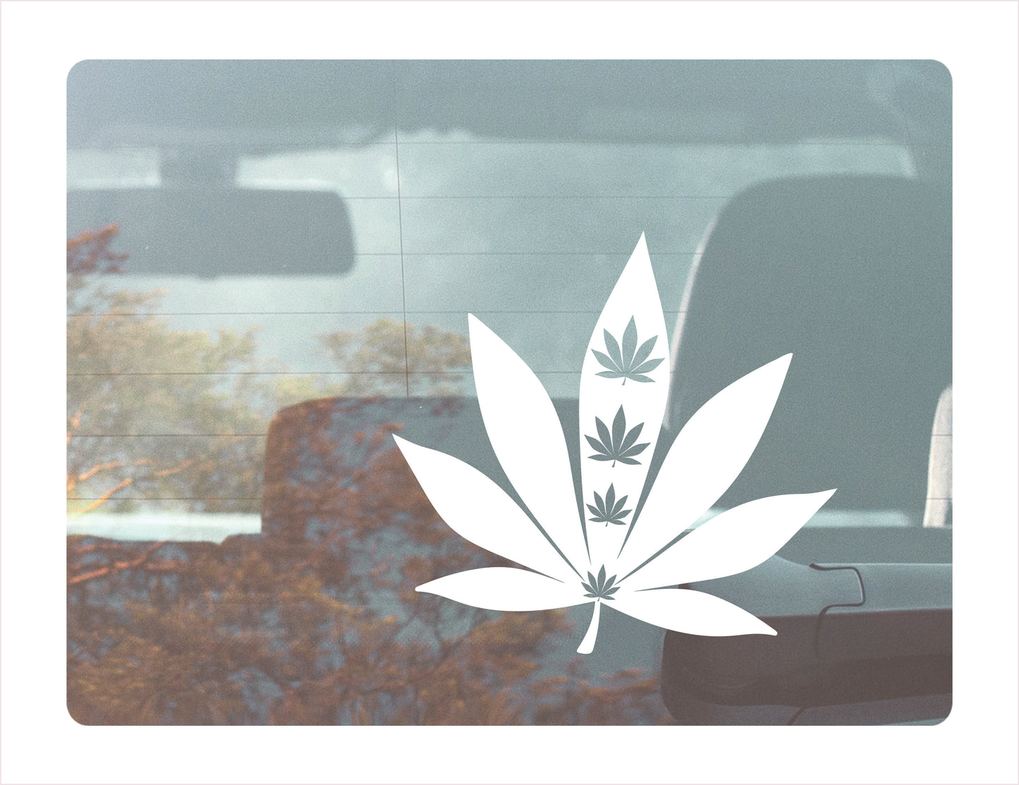 MARIJUANA WEED Cannabis leaf White Vinyl Decal Sticker