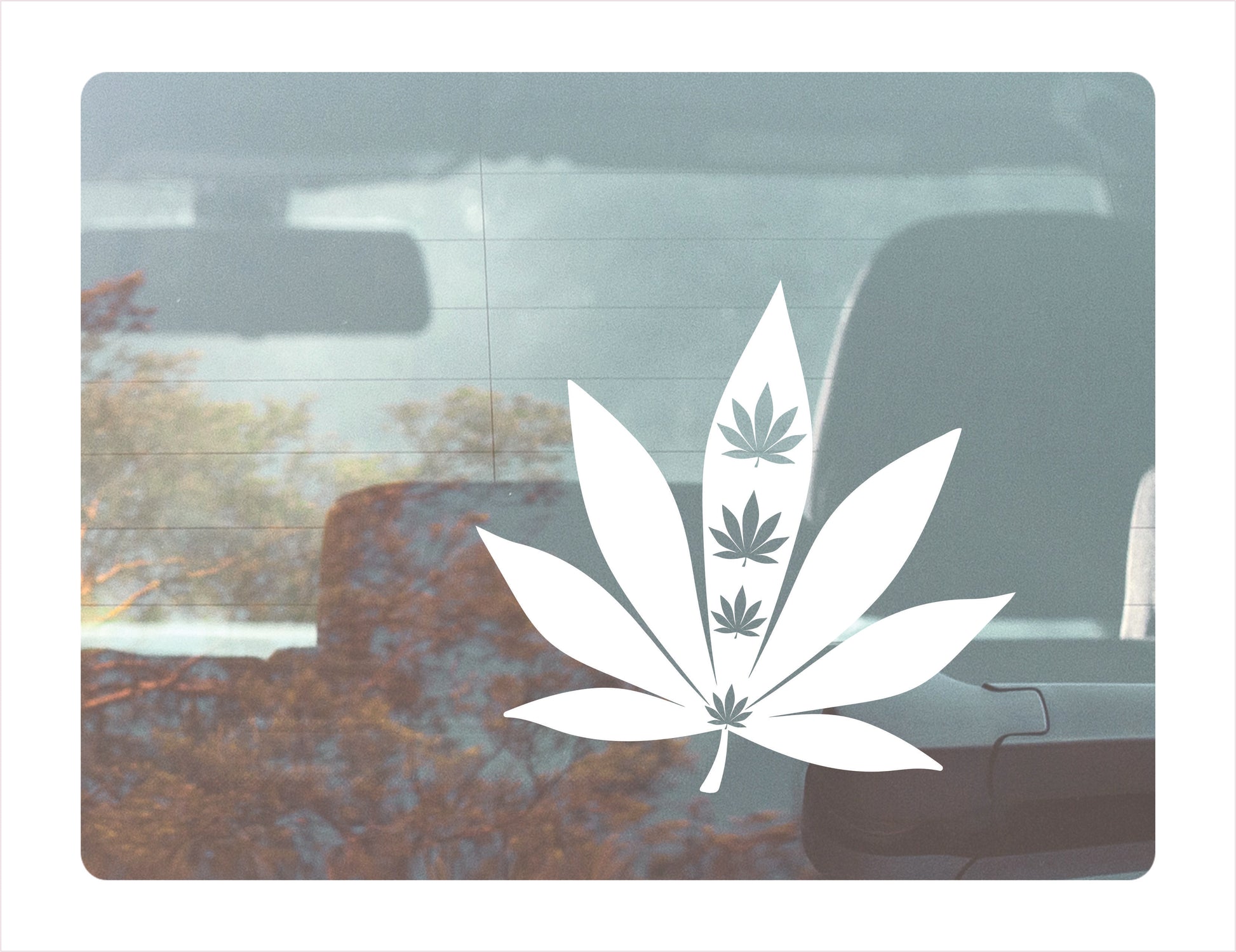 MARIJUANA WEED Cannabis leaf White Vinyl Decal Sticker