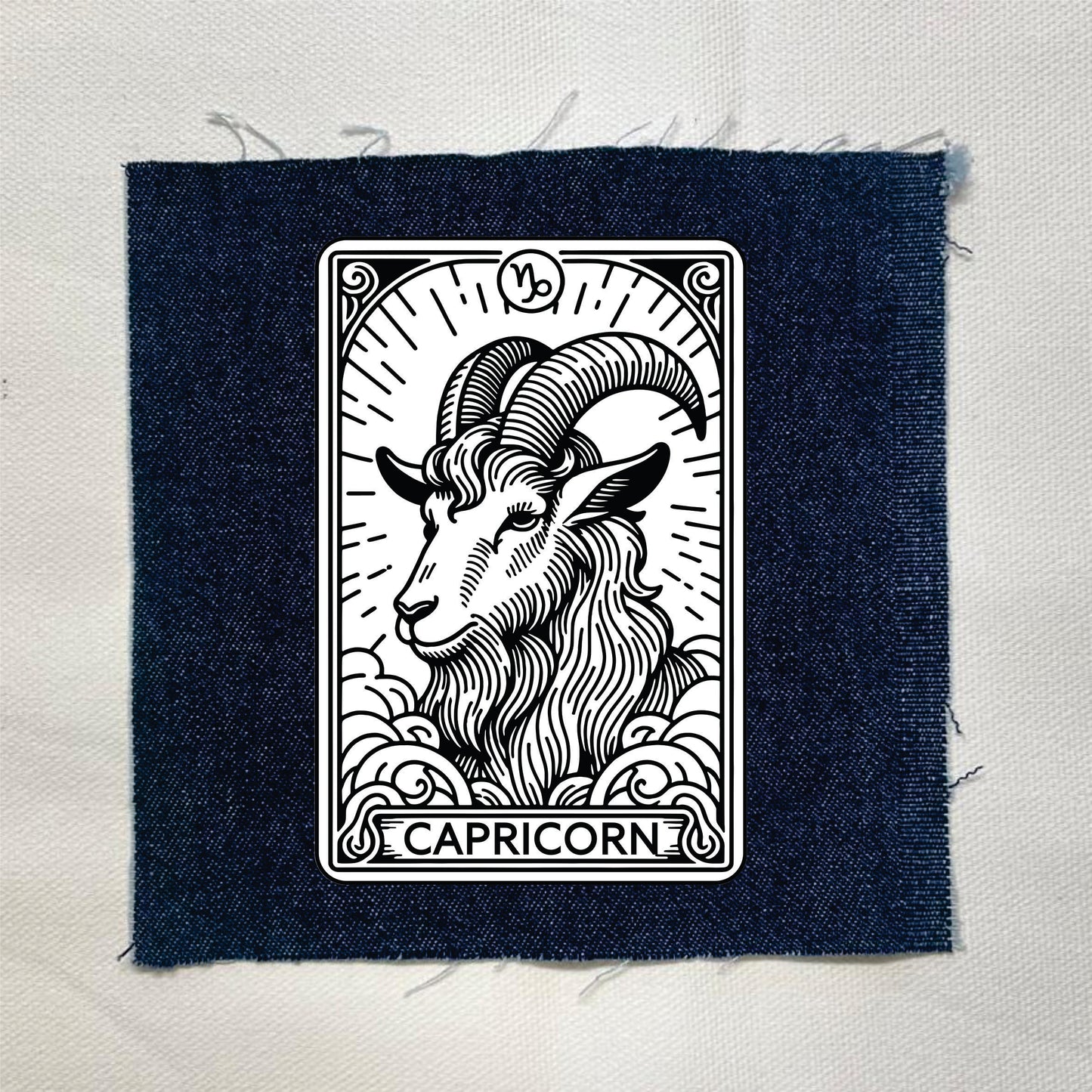 Capricorn Zodiac Dark Denin Patch