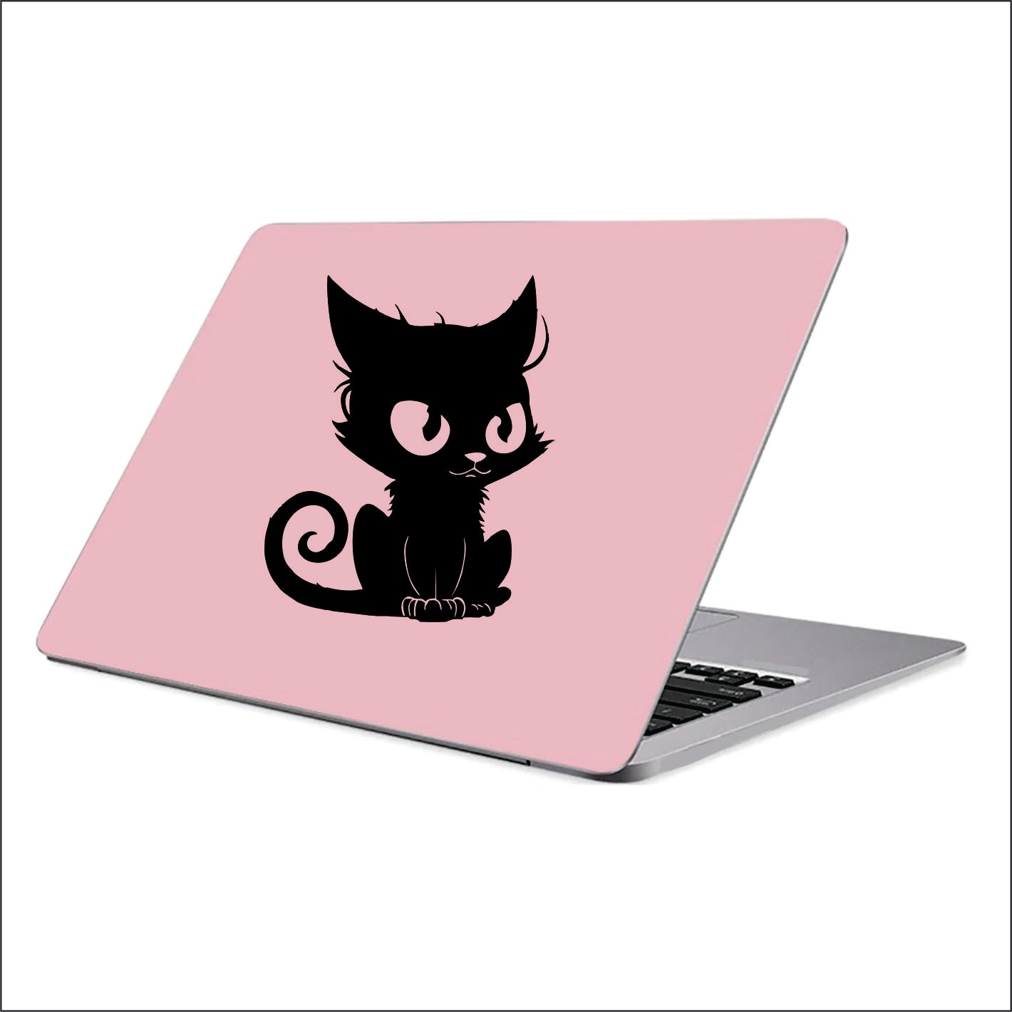 Cute Black Cat Black Vinyl Decal Sticker