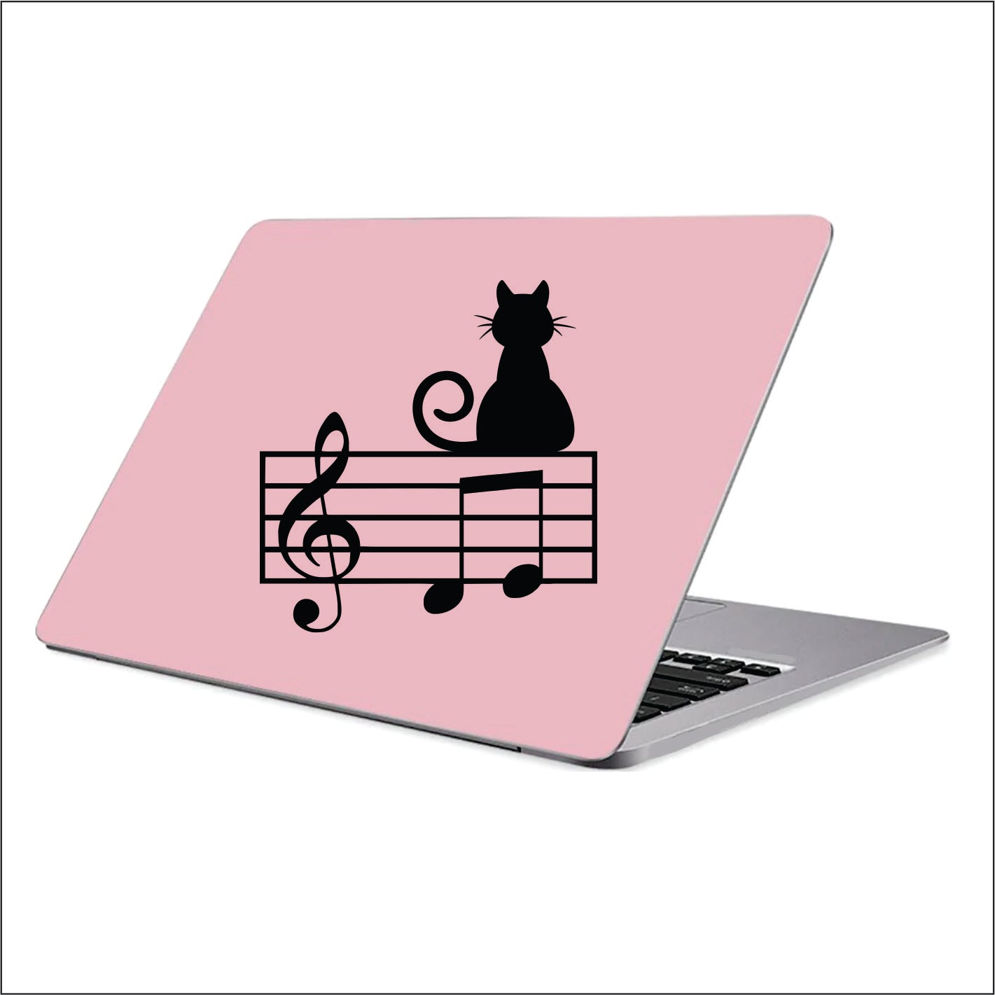 CAT Music lines symbols Treble Clef Key Black Vinyl Decal Sticker