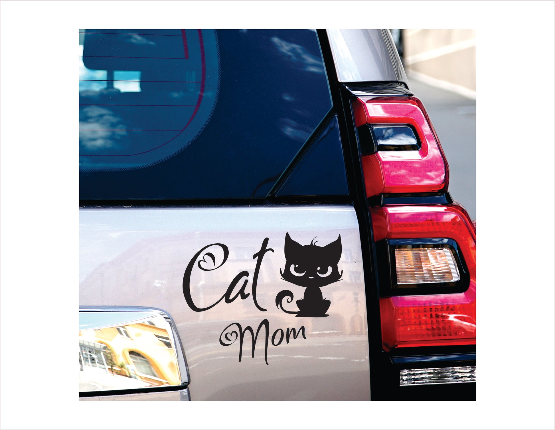 Cat Mom Black Vinyl Decal Sticker