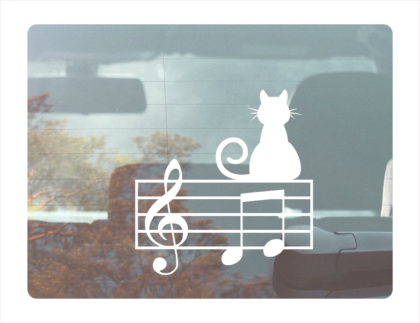 CAT Music lines symbols Treble Clef Key Vinyl Decal Sticker FREE shipping