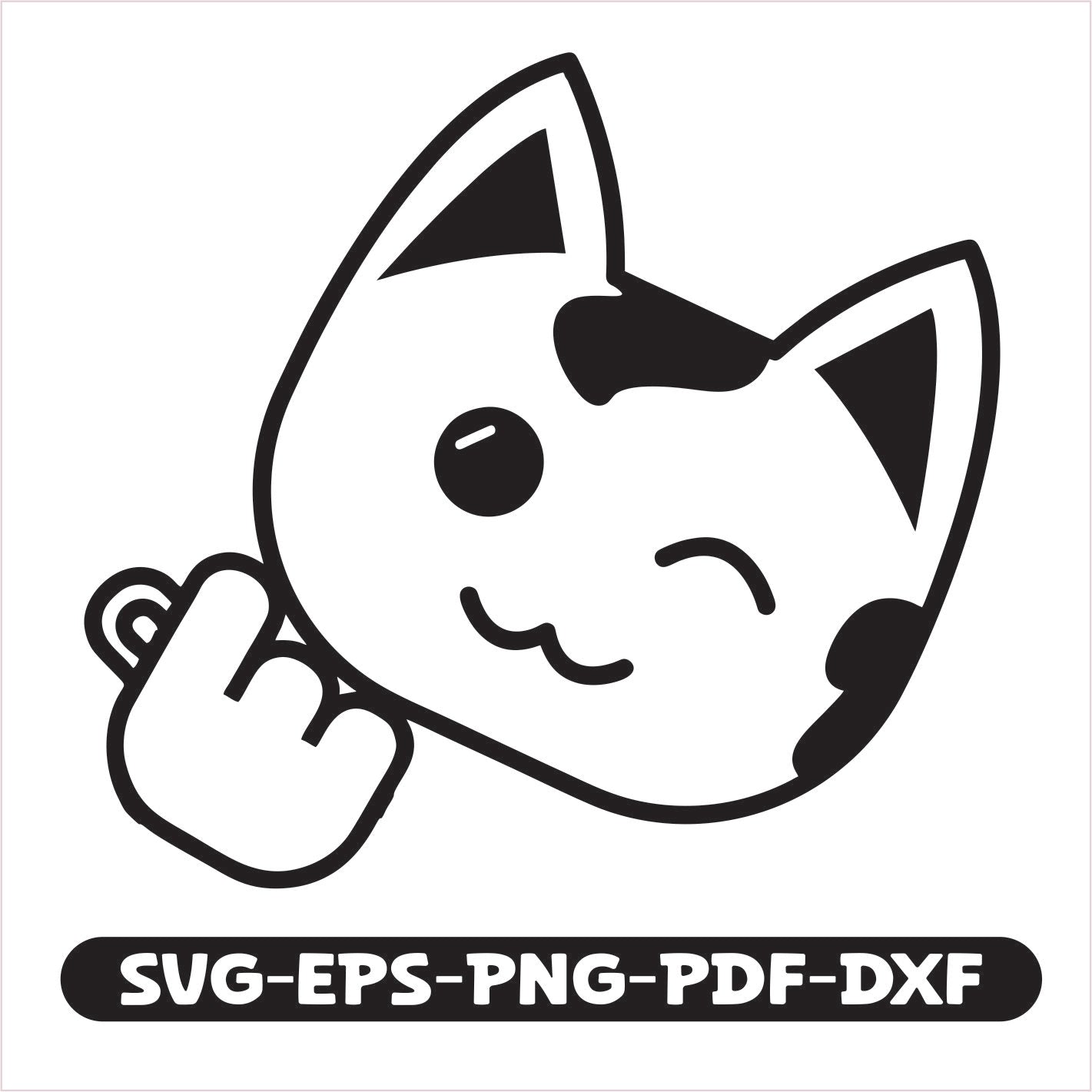 Cat Korean Heart SVG file. Perfect for crafting projects, it comes in multiple formats