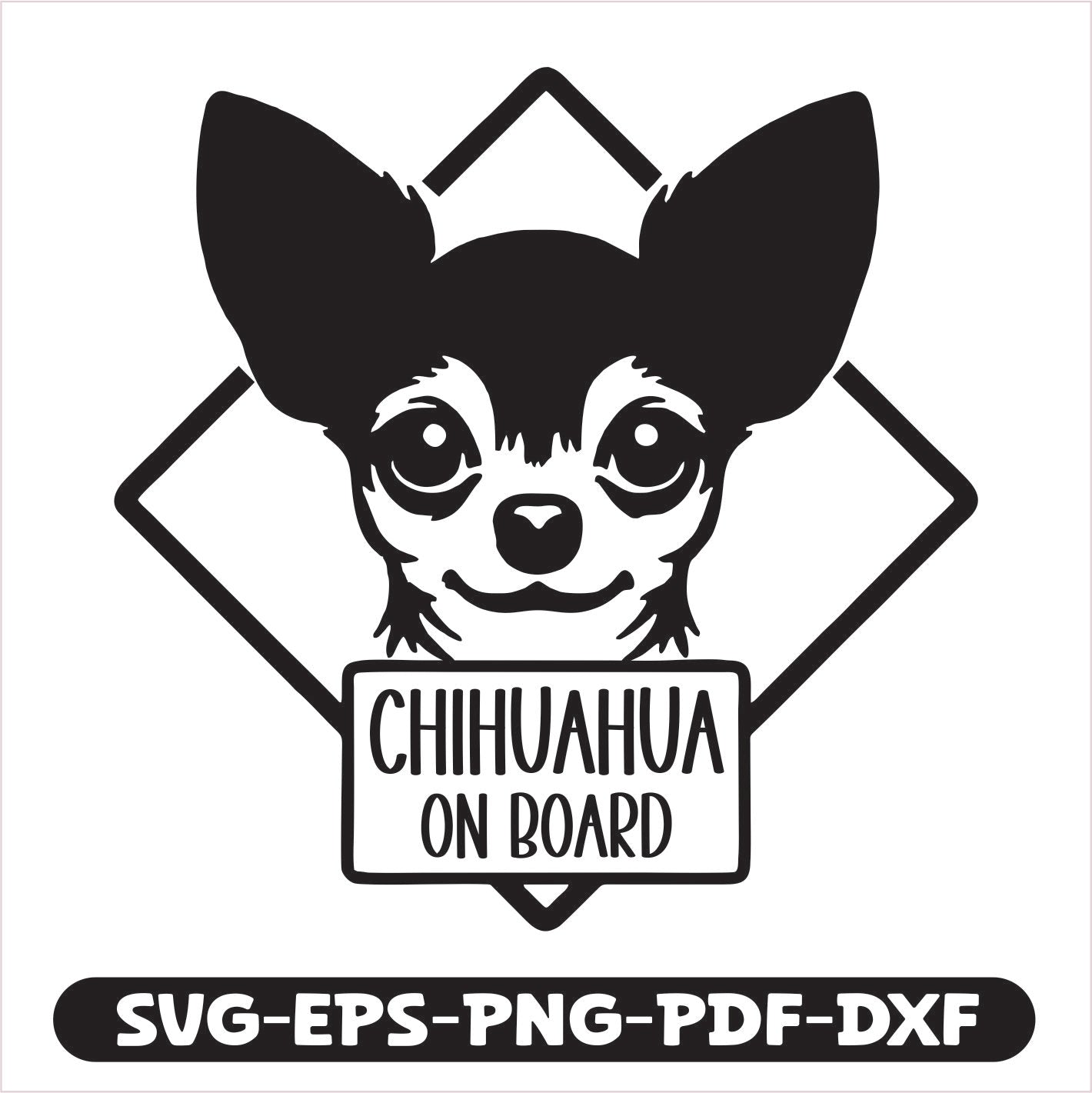 Chihuahua on board SVG EPS PNG PDF DXF Cutting File