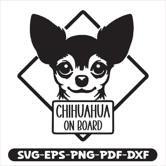 Chihuahua on board SVG EPS PNG PDF DXF Cutting File