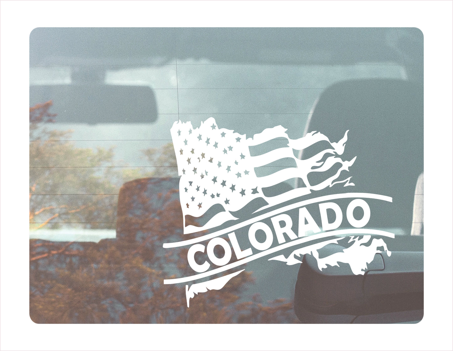 Colorado State Usa White Decal Sticker