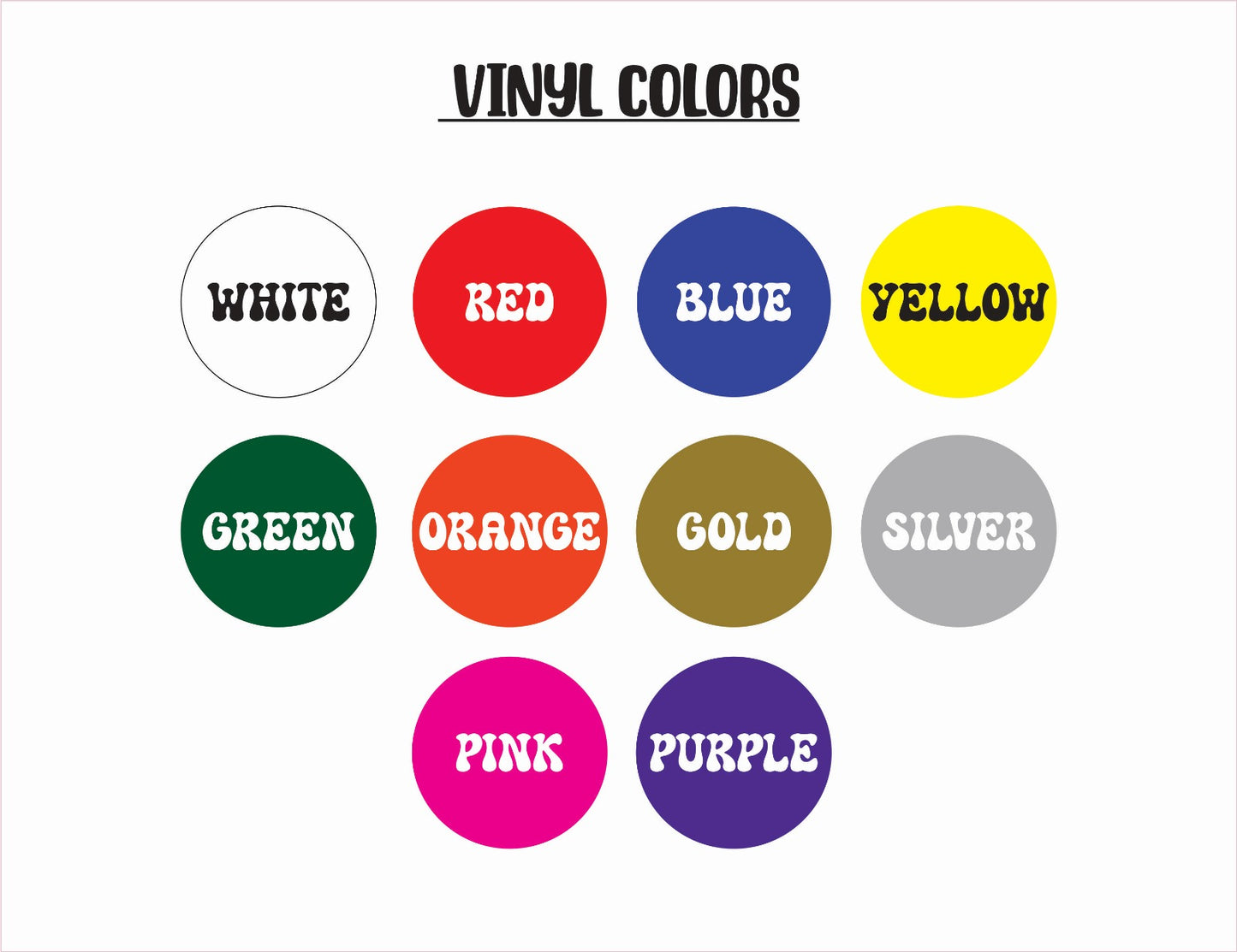 vinyl color options for custom hats