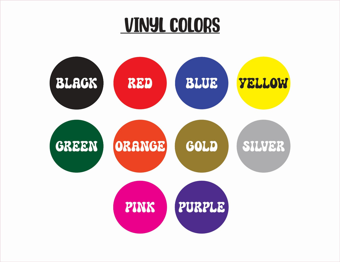 Vinyl color options for custom hat text personalization