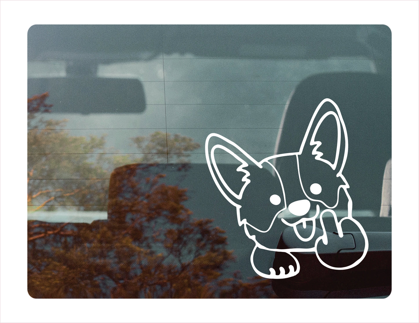Corgi Dog Middle Finger Decal Sticker - FREE shipping