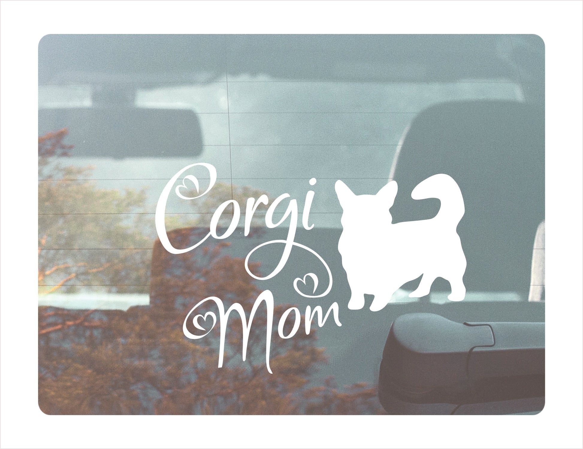 Corgi Mom White Vinyl Decal Sticker