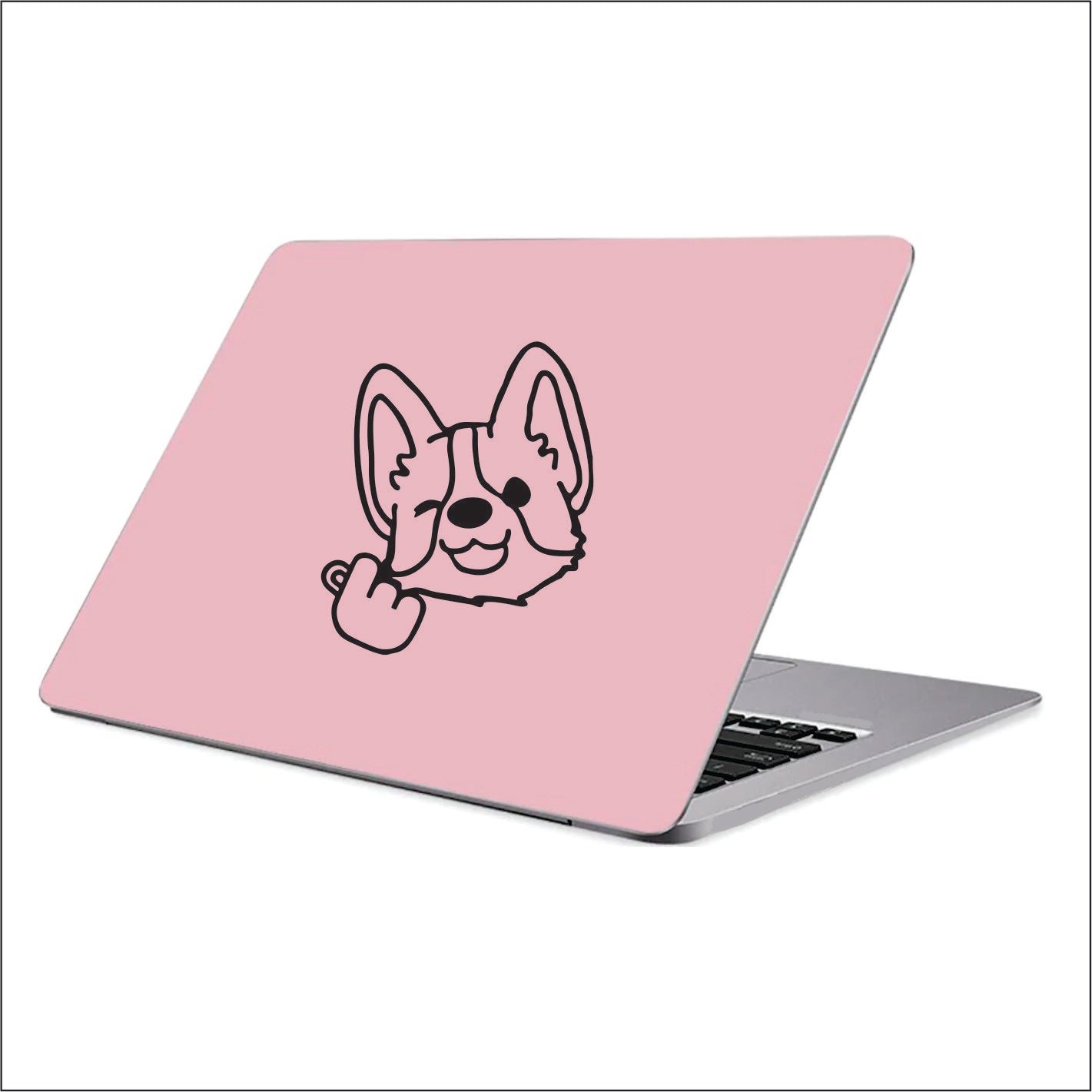 Corgi Korean Heart Black Vinyl Decal Sticker