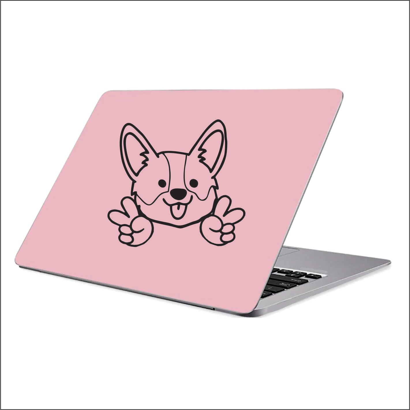 Corgi Peace Black Vinyl Decal Sticker