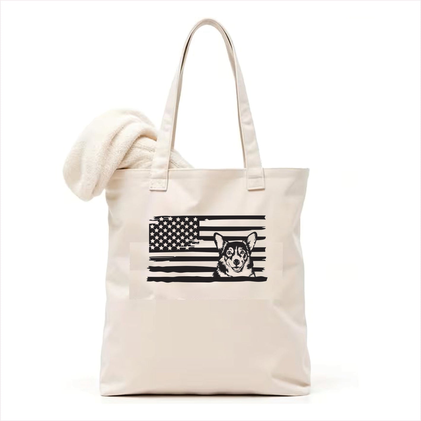 Corgi dog tote bag usa 3