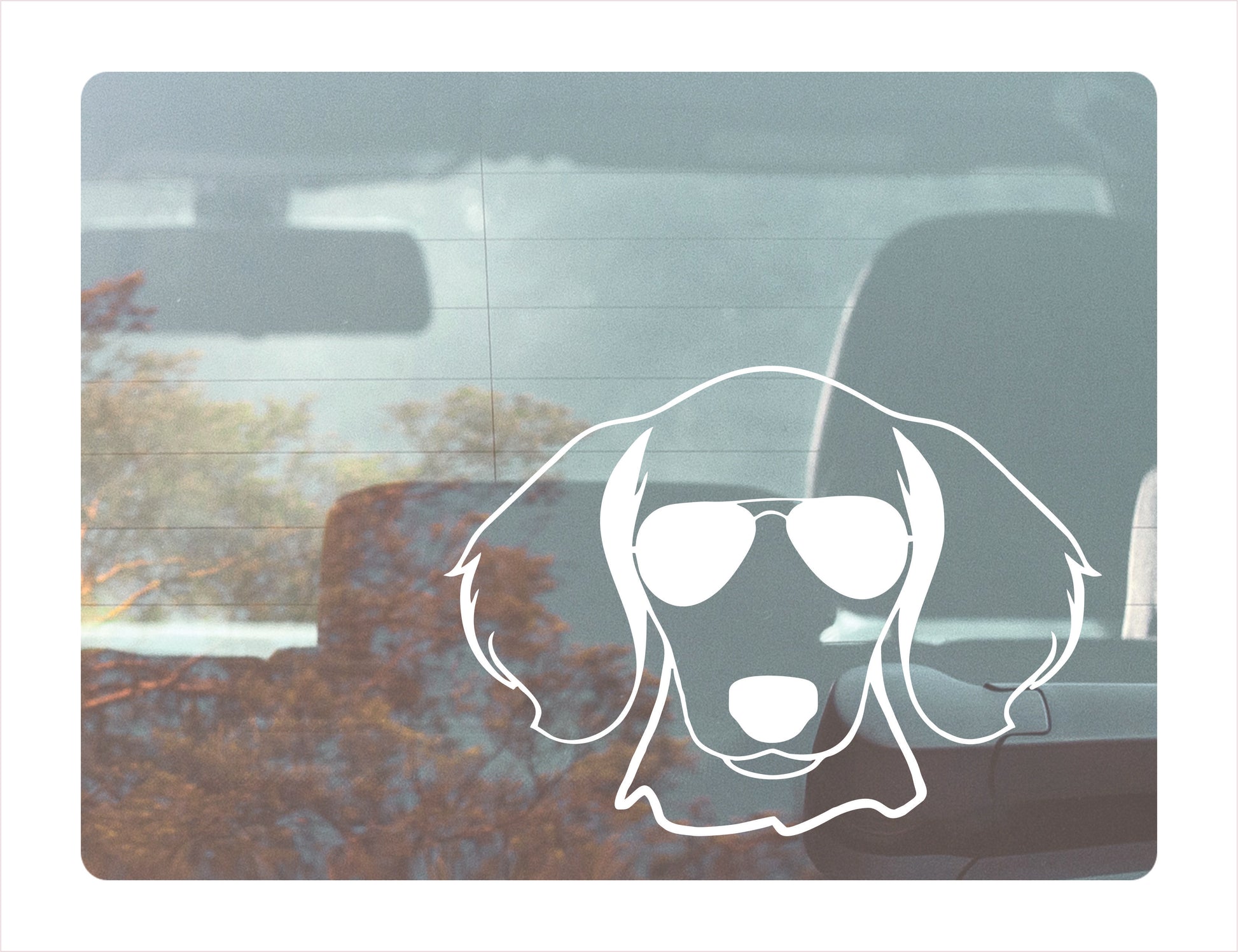 Dachshund Glasses White Vinyl Sticker Decal