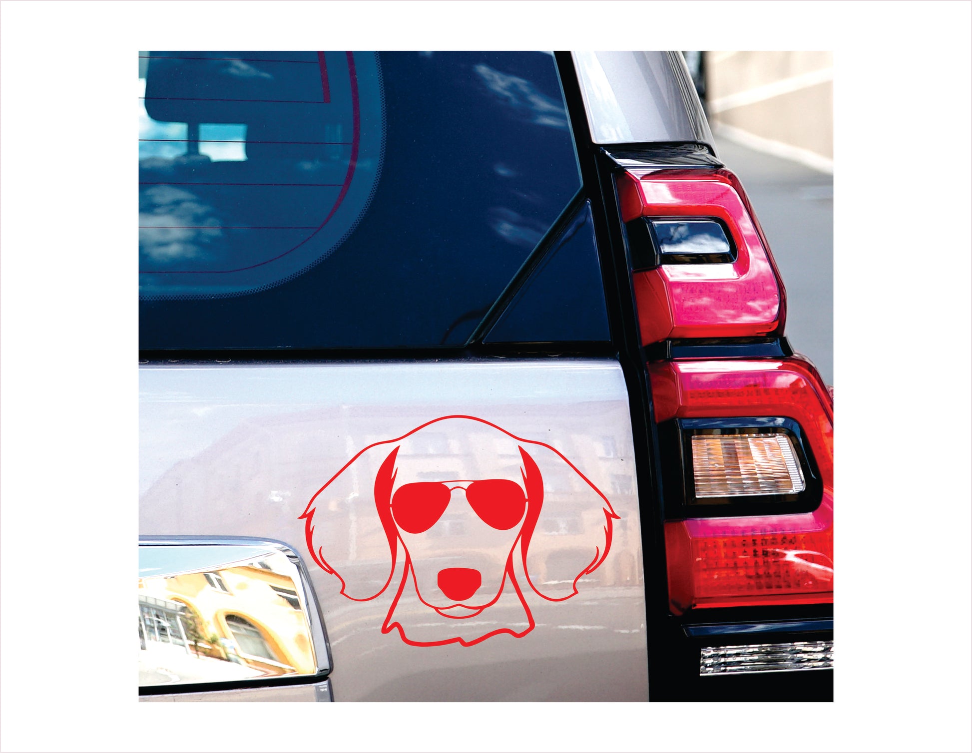 Dachshund Glasses Red Vinyl Sticker Decal