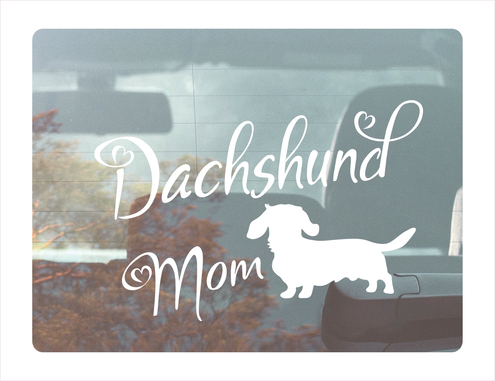 Dachshund Mom White Vinyl Decal Sticker