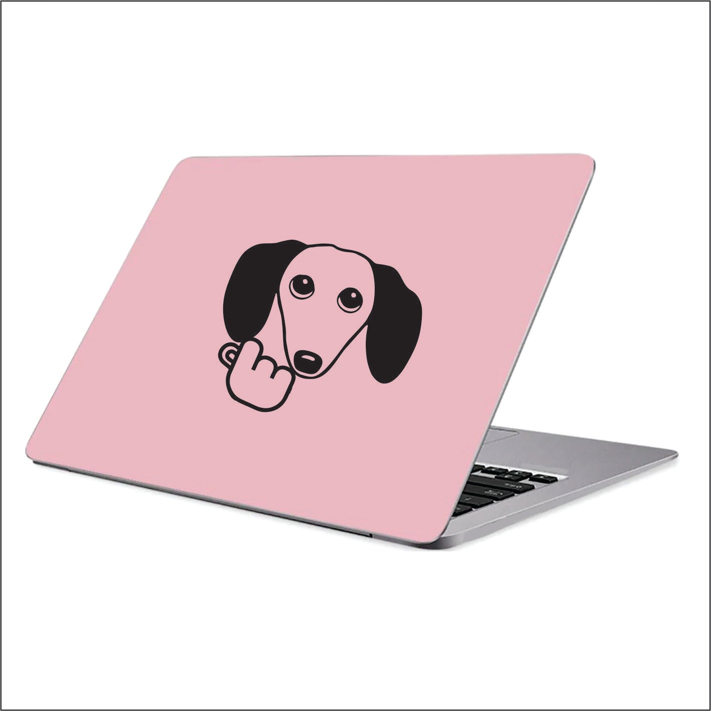 Dachshund Korean Heart Black Vinyl Decal Sticker